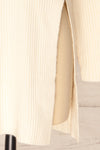 Nalchik Ivory Long Ribbed Sweater w/ Slit | La petite garçonne slit close-up