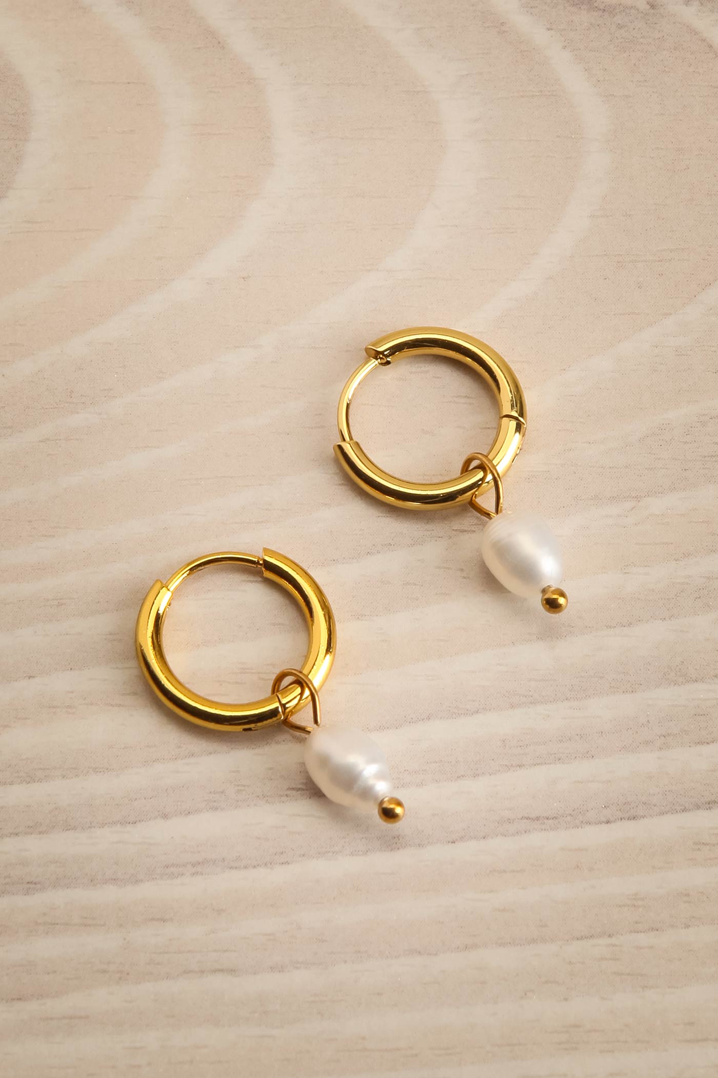 Nalin Pearl Charm Hoop Earrings | La petite garçonne view