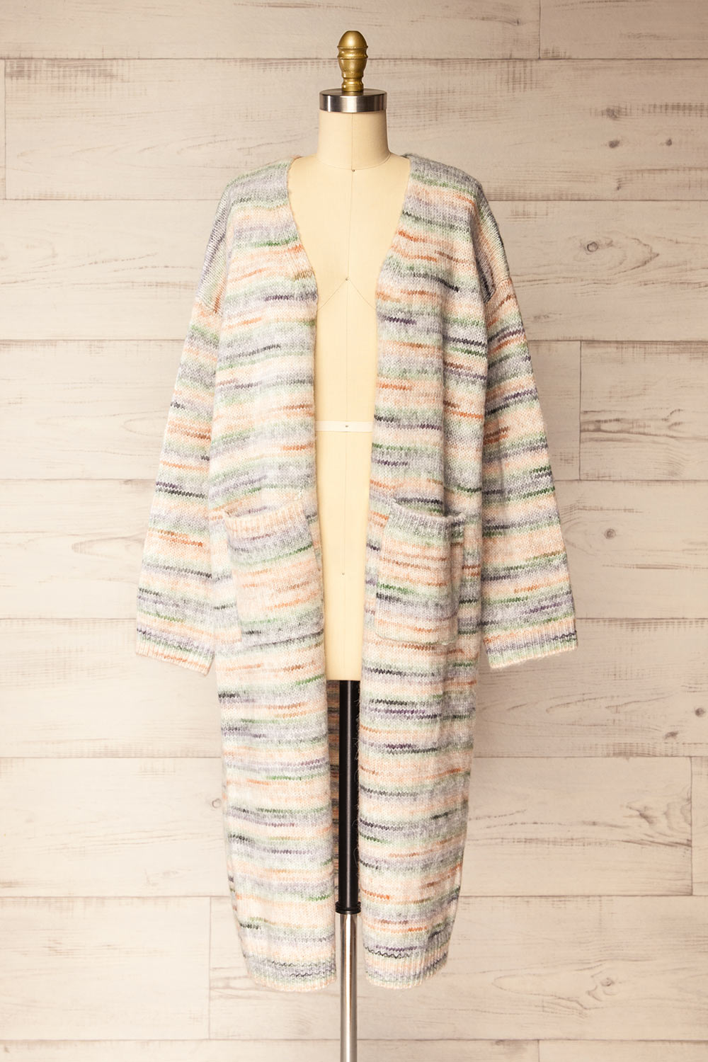 Namrung Long Open-Front Colorful Cardigan | La petite garçonne front