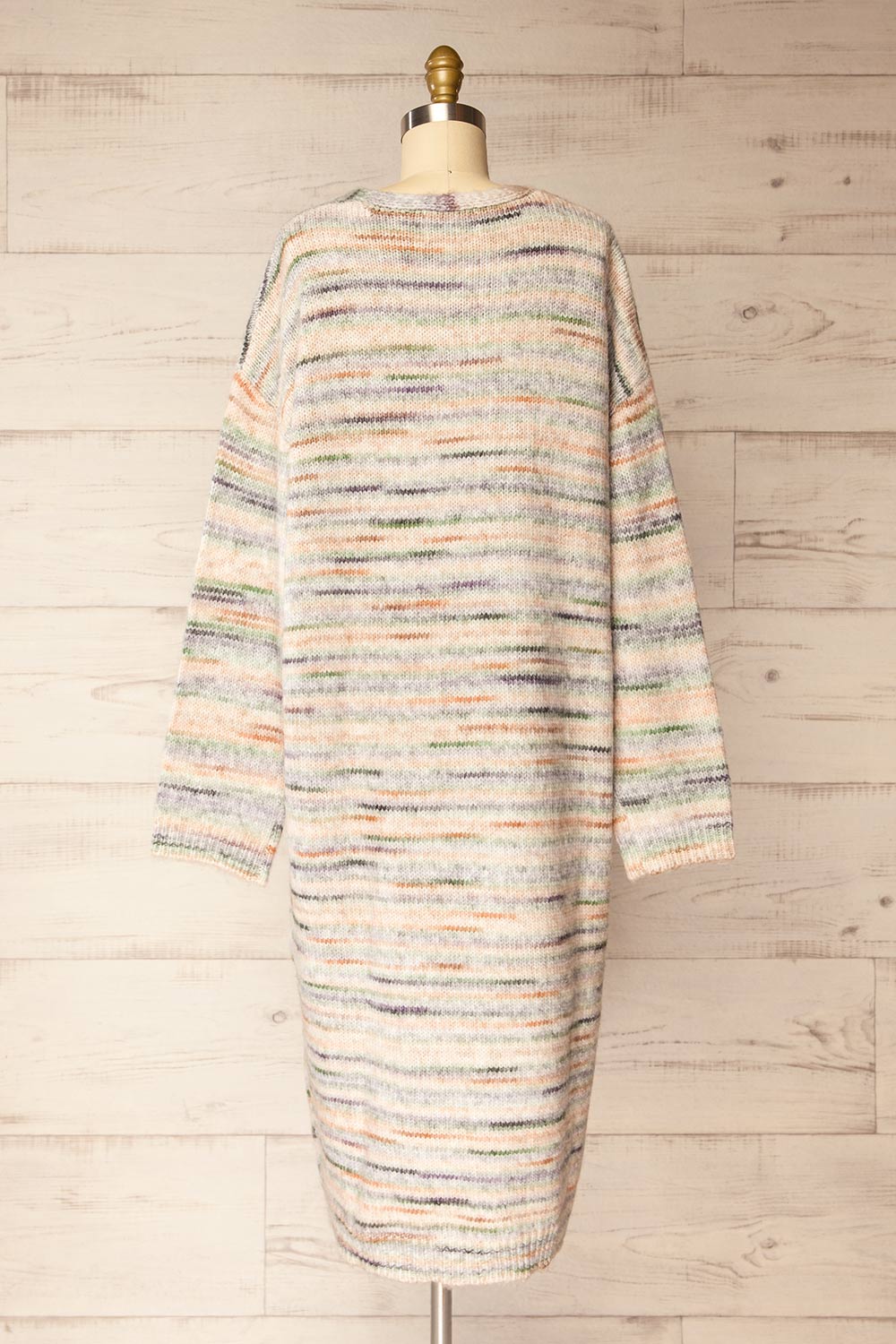 Namrung Long Open-Front Colorful Cardigan | La petite garçonne back view