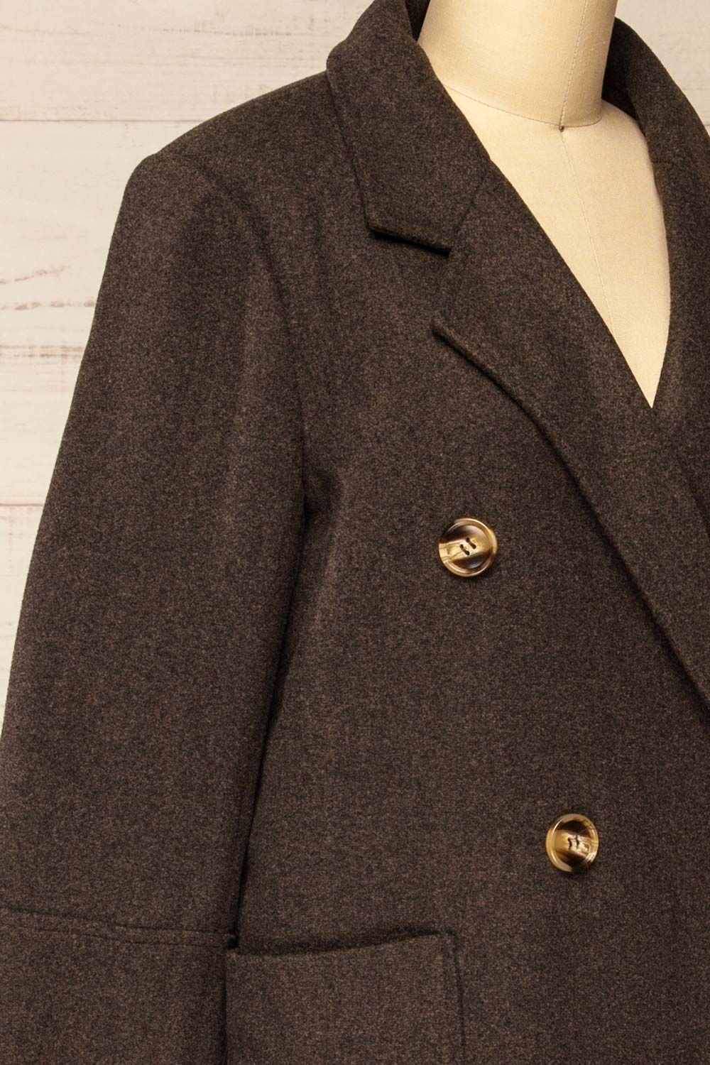 Namur Charcoal Double-Breasted Coat | La petite garçonne  side