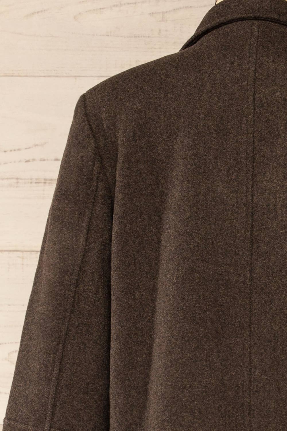 Namur Charcoal Double-Breasted Coat | La petite garçonne back