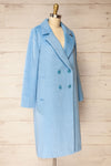 Naola Pastel Blue Brushed Felt Coat | La petite garçonne side view