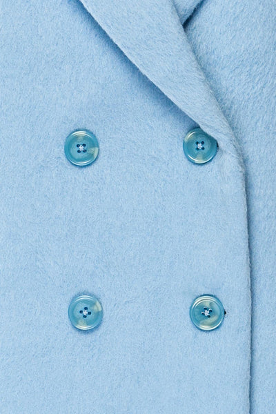 Naola Pastel Blue Brushed Felt Coat | La petite garçonne fabric