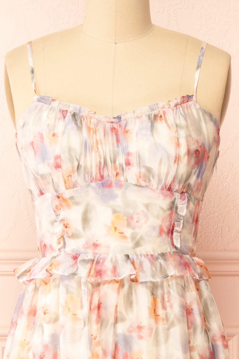 Naora Floral Dress with Lace Up Back | Boutique 1861 front