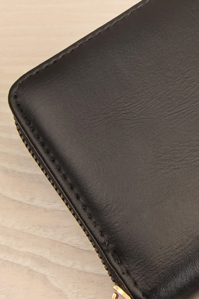 Naples Black Faux-Leather Wallet | La petite garçonne close-up