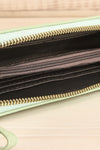 Naples Sage Faux-Leather Wallet | La petite garçonne open close-up