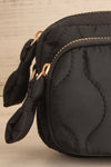 Narack Black Quilted Belt Bag | La petite garçonne front close-up
