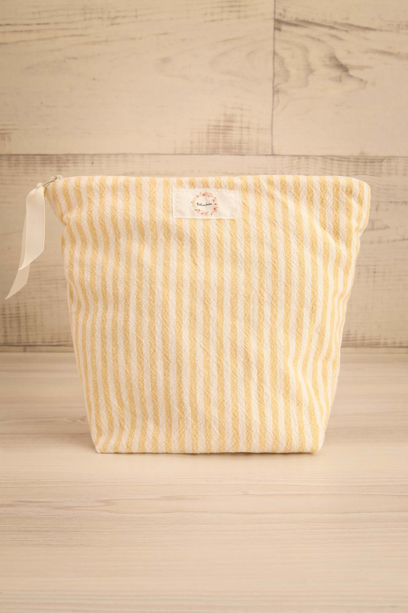 Nasa Yellow Striped Cosmetic Bag - 2 Options | Maison garçonne large
