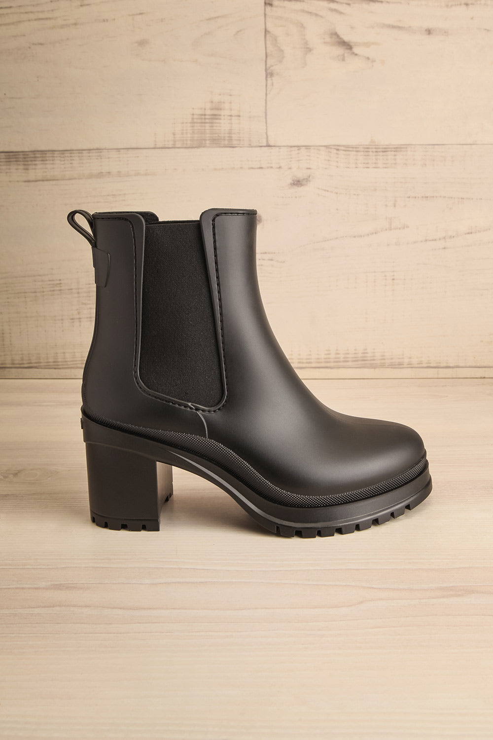 Nashae Black Heeled Ankle Boots | La petite garçonne side view