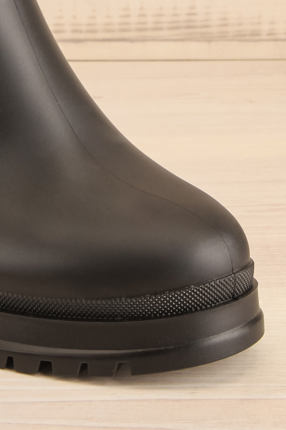 Nashae Black Heeled Ankle Boots | La petite garçonne front close-up