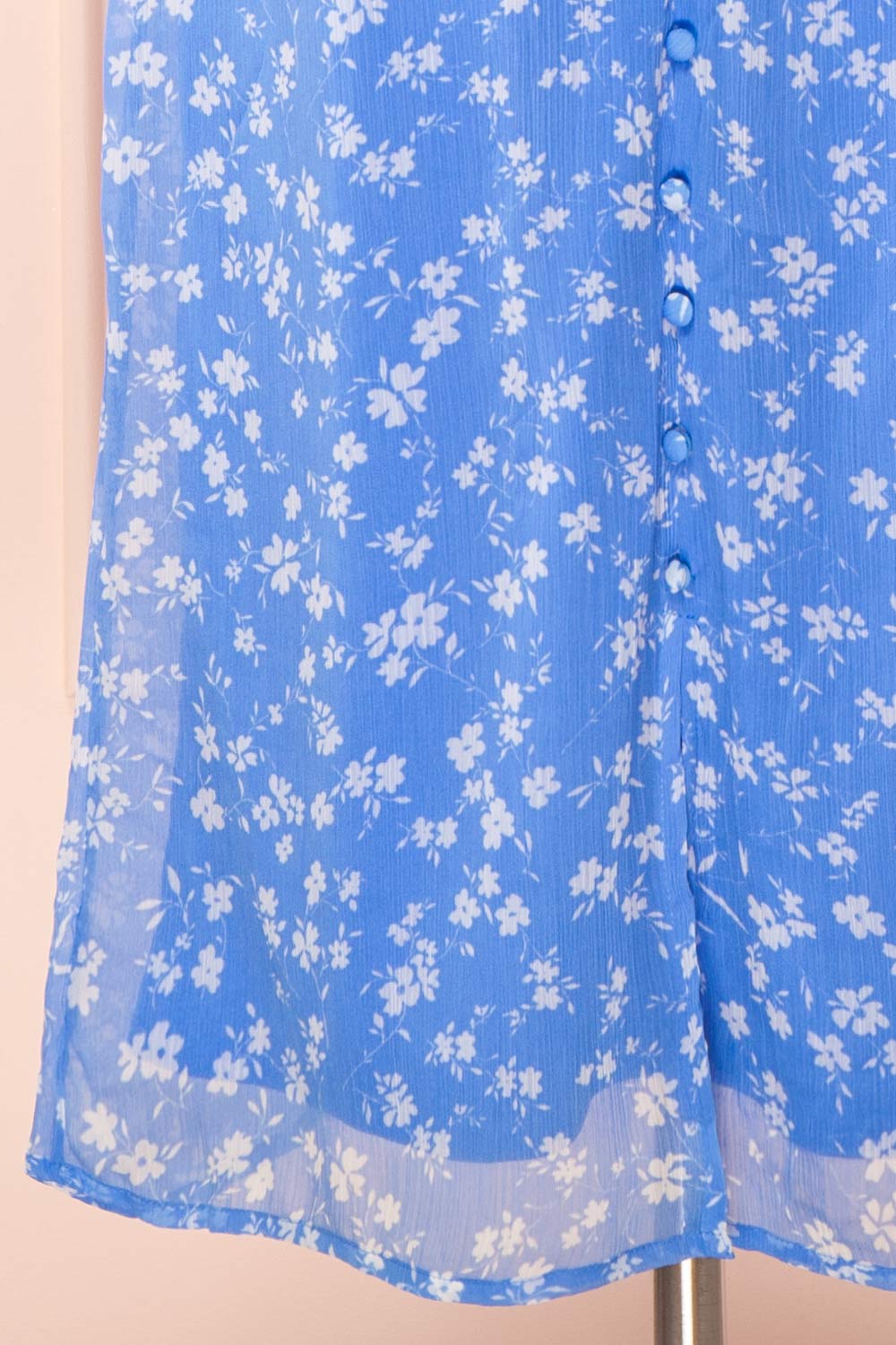 Natasha Long-Sleeved Floral Blue Midi Dress | Boutique 1861 bottom