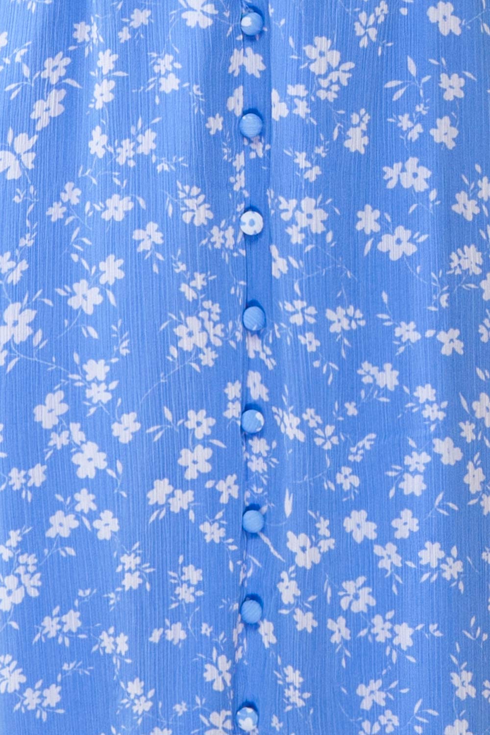 Natasha Long-Sleeved Floral Blue Midi Dress | Boutique 1861 fabric