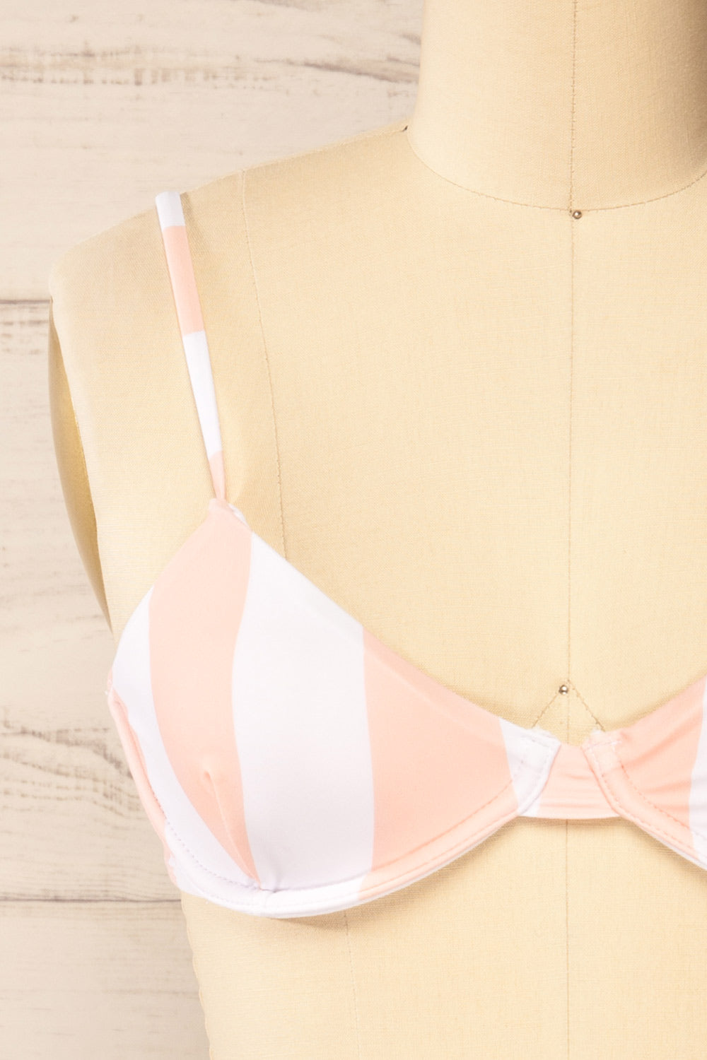 Naucalpan Stripes Pink Bikini Top | La petite garçonne  front