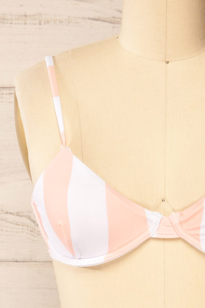Naucalpan Stripes Pink Bikini Top | La petite garçonne  front