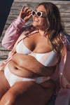 Carora Stripes Pink Striped Bikini Bottom | La petite garçonne model