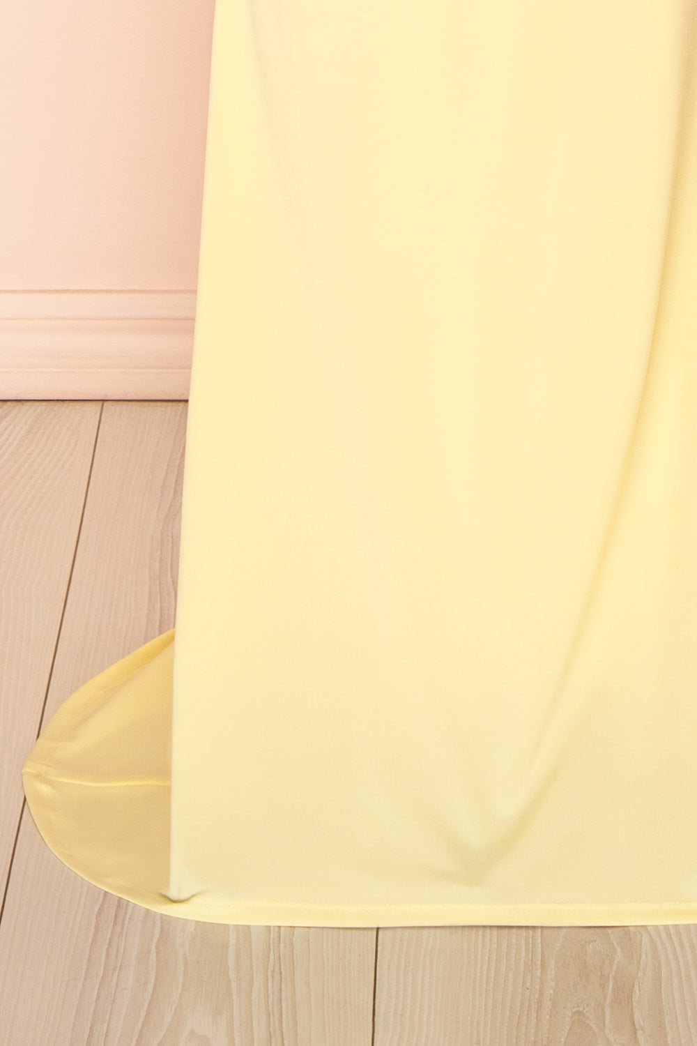 Nayla Light Yellow Mermaid Maxi Dress with Open Back | La petite garçonne bottom 