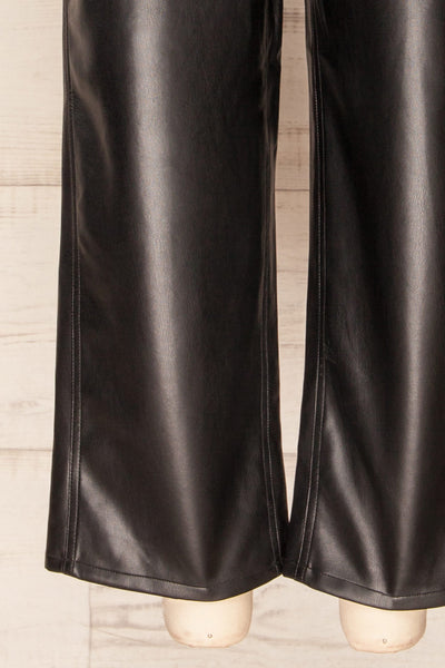 Ndjamena Black Faux Leather Overalls | La petite garçonne  bottom