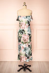 Nefera Colorful Blurry Floral Satin Dress | Boutique 1861  back view