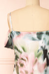 Nefera Colorful Blurry Floral Satin Dress | Boutique 1861  back