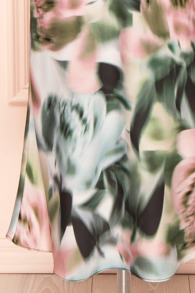 Nefera Colorful Blurry Floral Satin Dress | Boutique 1861  bottom