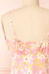 Neit Short Pink Floral Slip Dress | Boutique 1861  back close-up