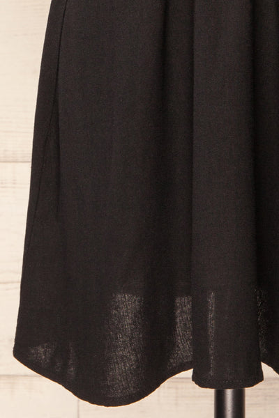Neko Black Short Tie-Front Linen Dress | La petite garçonne bottom