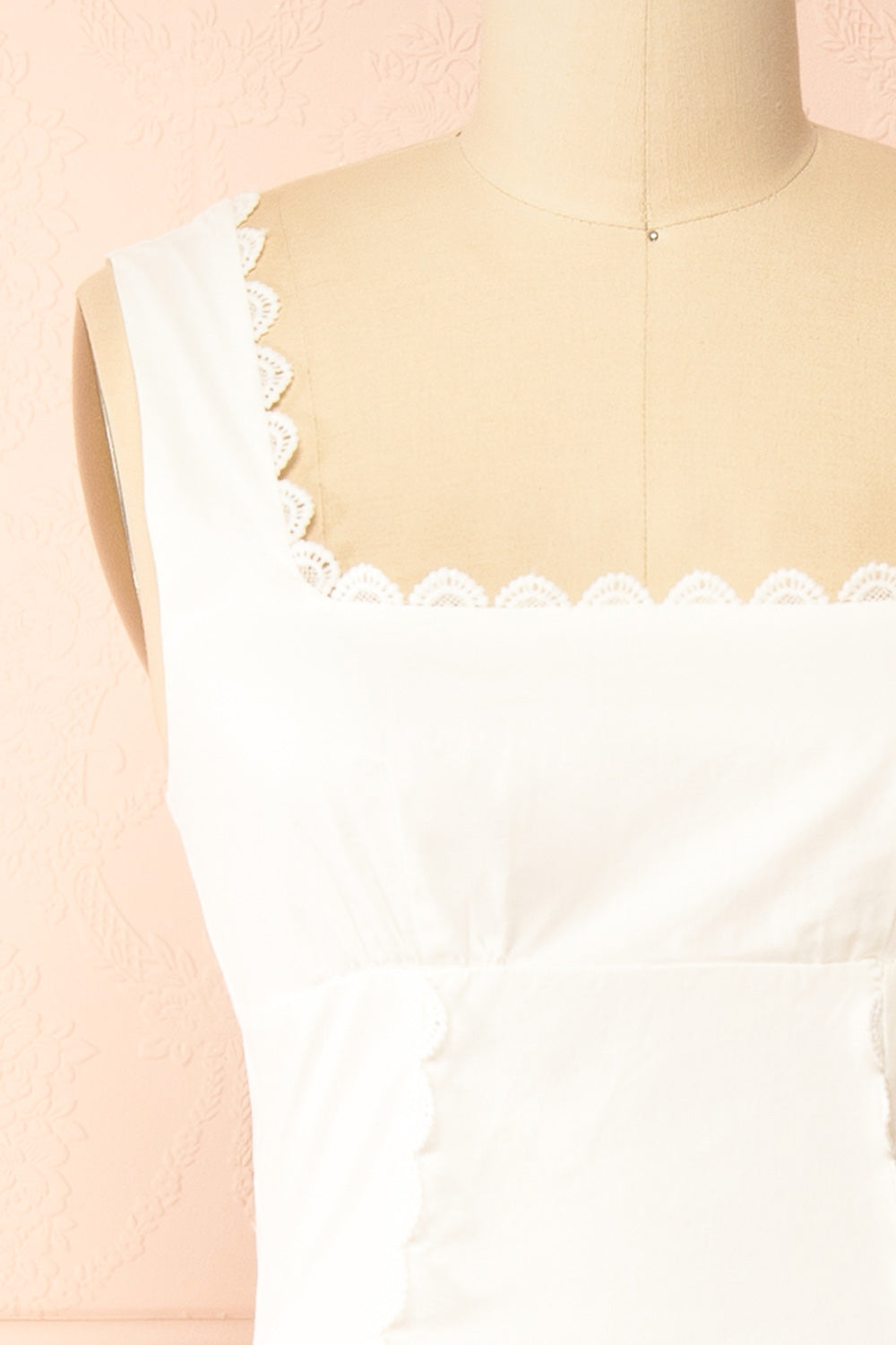 Nena Ivory Long Dress with Square Neckline | Boutique 1861 front