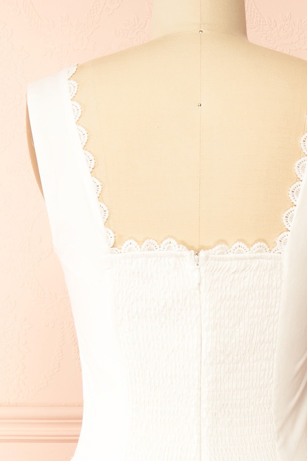 Nena Ivory Long Dress with Square Neckline | Boutique 1861 back