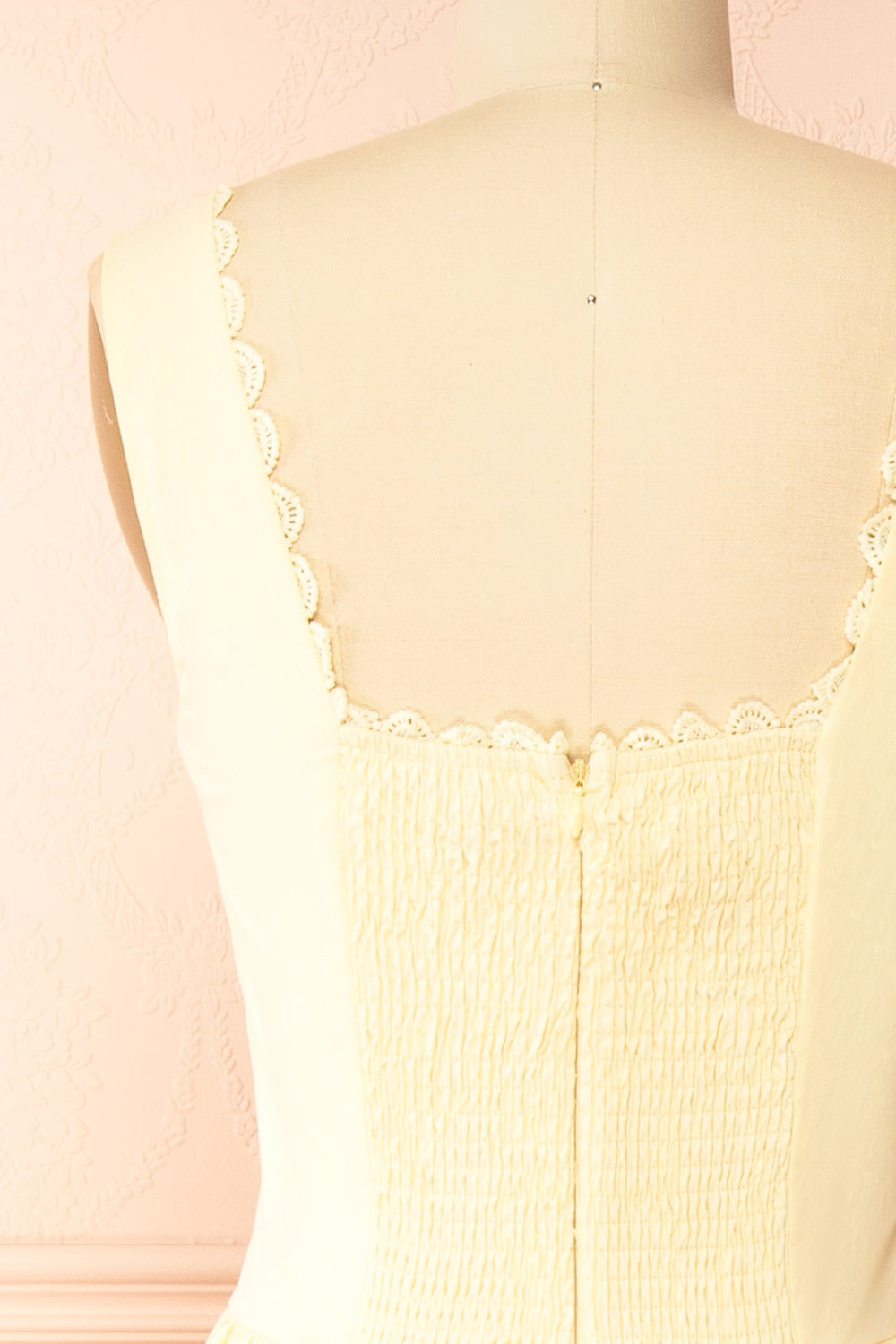 Nena Yellow Long Dress with Square Neckline | Boutique 1861 back 