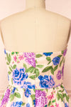 Nerine Sparkly Strapless Floral Midi Dress | Boutique 1861 back close-up
