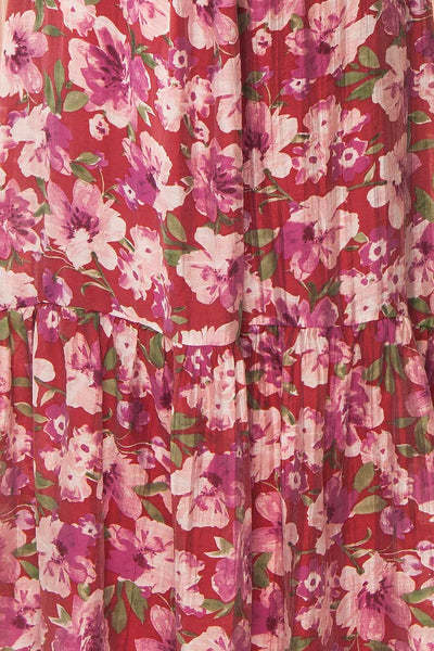 Nerissa Deep V-neck Floral Print Maxi Dress | Boutique 1861 texture