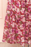 Nerissa Deep V-neck Floral Print Maxi Dress | Boutique 1861 bottom close-up