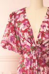 Nerissa Deep V-neck Floral Print Maxi Dress | Boutique 1861 front close-up