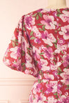 Nerissa Deep V-neck Floral Print Maxi Dress | Boutique 1861 back close-up