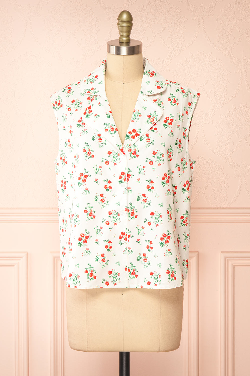Nettie Floral Sleeveless Blouse | Boutique 1861 front view