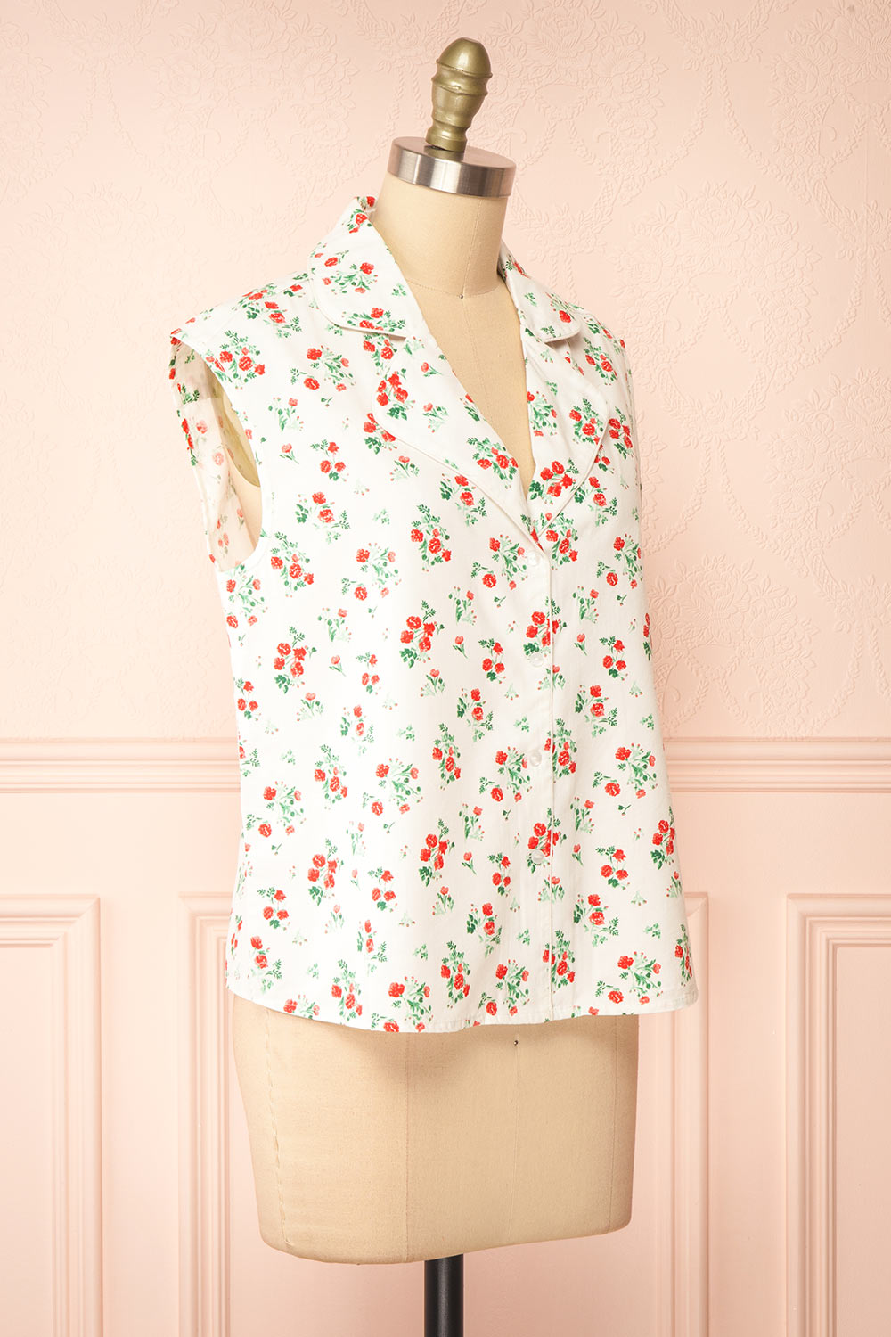 Nettie Floral Sleeveless Blouse | Boutique 1861 side view