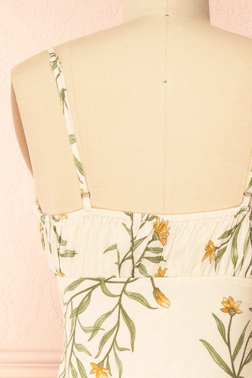 Nevan Ivory Floral Midi Dress with Front Tie Detail | Boutique 1861 back