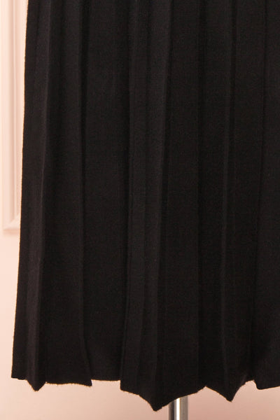 Neve Black Midi Knit Pleated Skirt | Boutique 1861 bottom