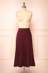 Neve Burgundy Midi Knit Pleated Skirt | Boutique 1861 front view
