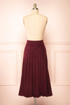 Neve Burgundy Midi Knit Pleated Skirt | Boutique 1861 back view