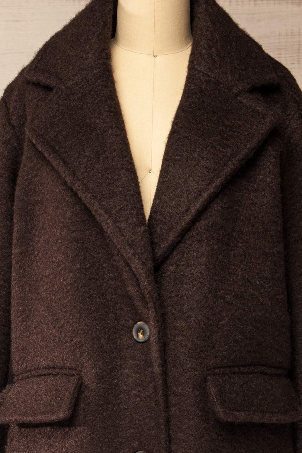 Newark Brown Felt Coat | La petite garçonne front
