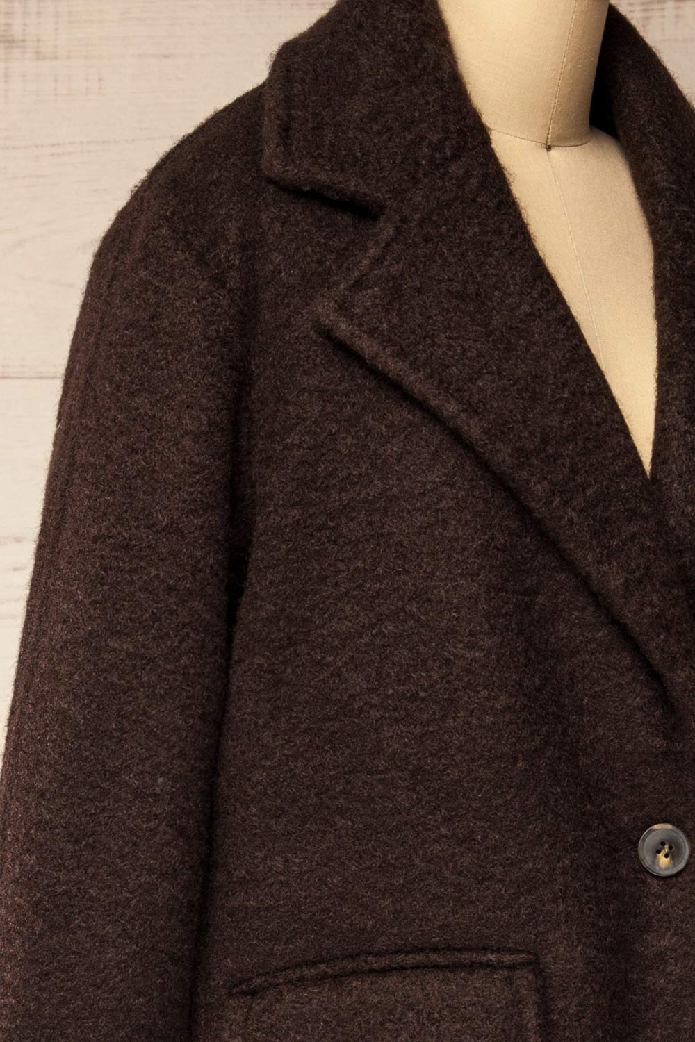 Newark Brown Felt Coat | La petite garçonne side