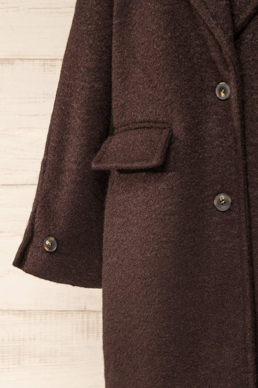 Newark Brown Felt Coat | La petite garçonne sleeve