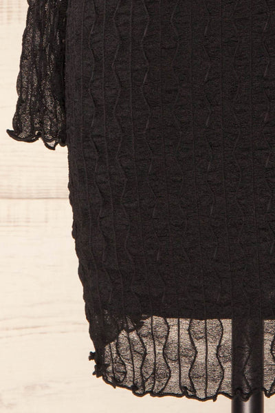 Newcastle Short Black Mesh Dress w/ Long Sleeves | La petite garçonne bottom