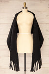 Newnham Black Oversized Soft Knit Scarf | La petite garçonne shawl view