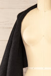 Newnham Black Oversized Soft Knit Scarf | La petite garçonne shawl close-up