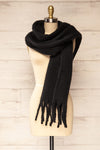 Newnham Black Oversized Soft Knit Scarf | La petite garçonne side view