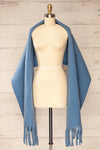 Newnham Blue Oversized Soft Knit Scarf | La petite garçonne view