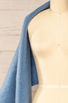Newnham Blue Oversized Soft Knit Scarf | La petite garçonne close-up